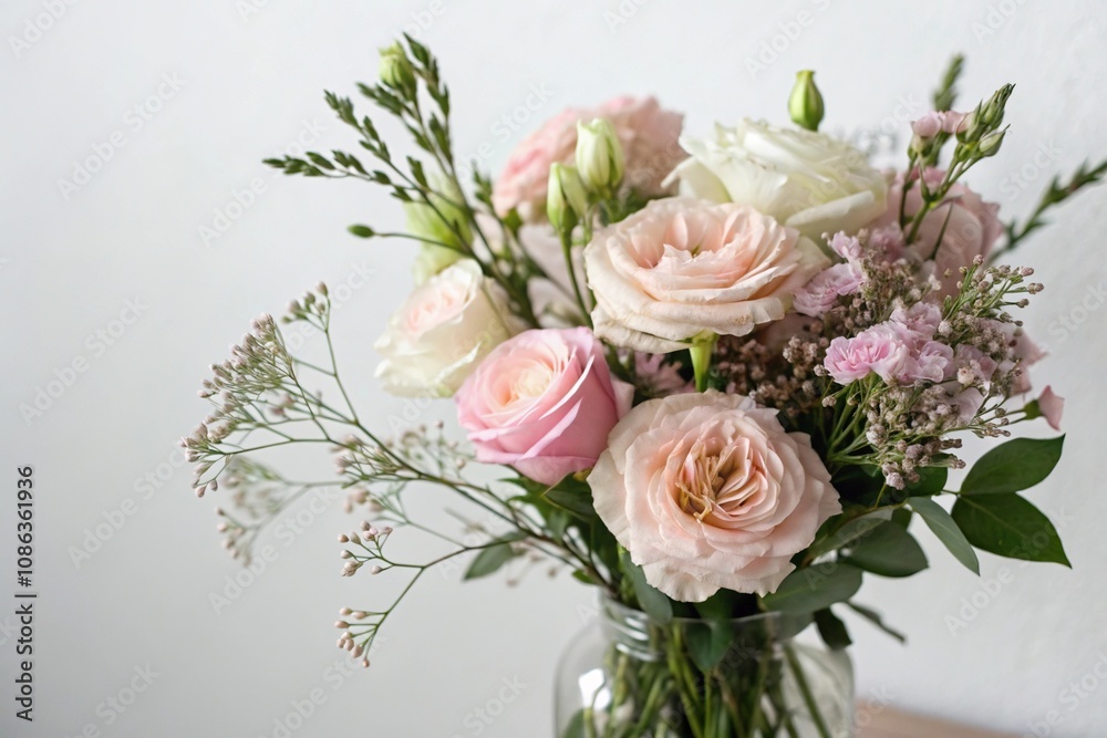 Soft petals of delicate flowers softly unfold in a gentle bouquet, pastel, serene, blossoms, garden, blooms Soft petals of delicate flowers softly unfold in a gentle bouquet, pastel, serene, blossoms, garden, blooms