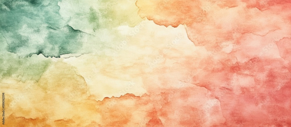 Abstract watercolor background with green, yellow, and red hues. Abstract watercolor background with green, yellow, and red hues.