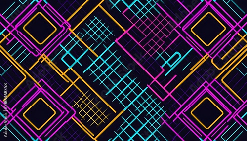 Geometric abstract background with a structured arrangement of shapes and lines