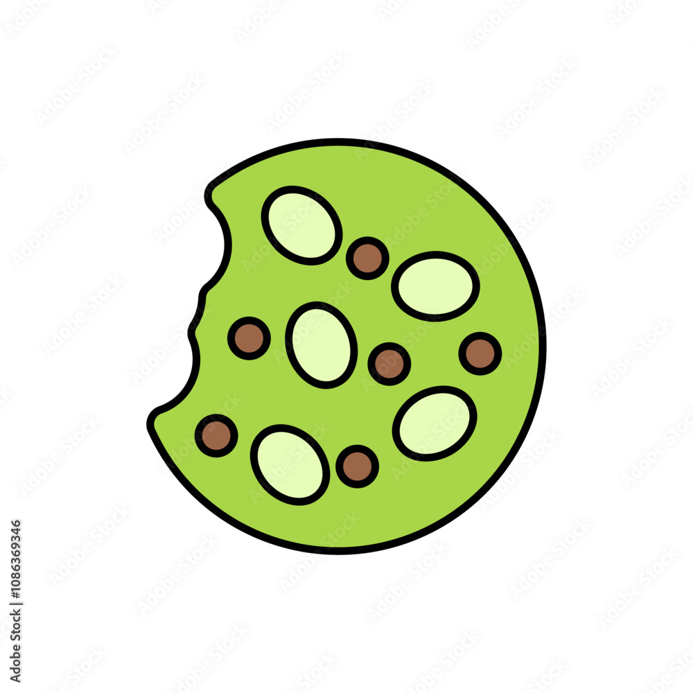 Cookies Matcha Icon Lineal Color
