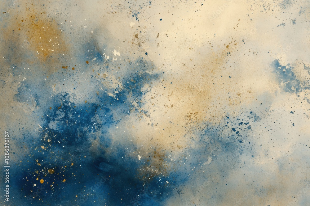 Vibrant watercolor textures with swirling shades of blue and gold create an abstract background filled with depth and artistic expression. Generative AI Vibrant watercolor textures with swirling shades of blue and gold create an abstract background filled with depth and artistic expression. Generative AI