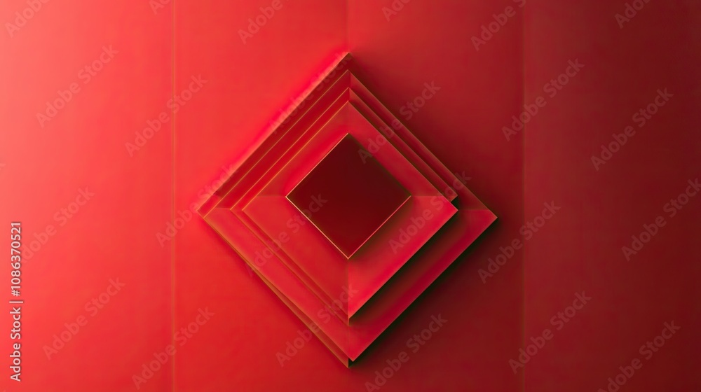 Abstract Geometric Pattern with Red and Gold Hues Abstract Geometric Pattern with Red and Gold Hues