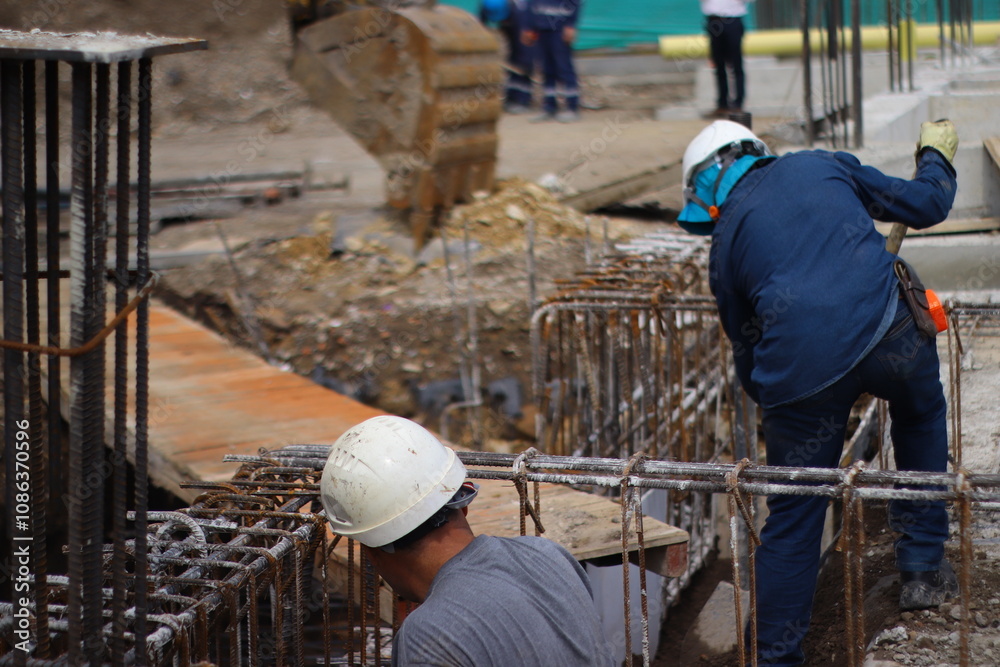construction of concrete reinforced with steel, and masonry walls, bricks