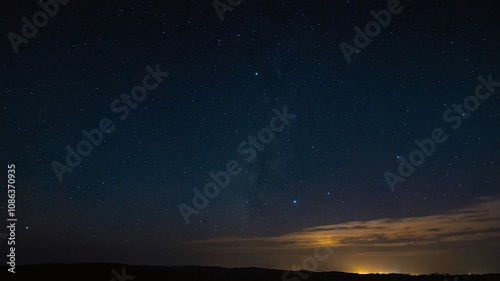 The night sky is lit by the moonlight