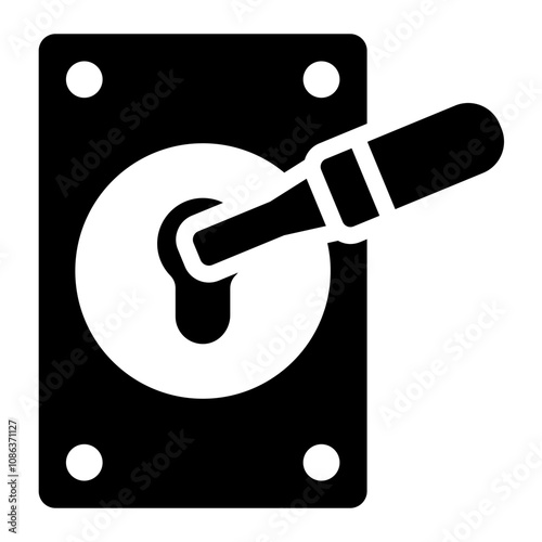 Lock picks tool glyph icon for unlocking and locksmith tasks.