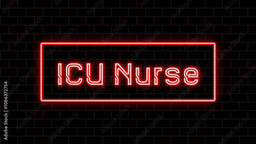 ICU Nurse のネオン文字