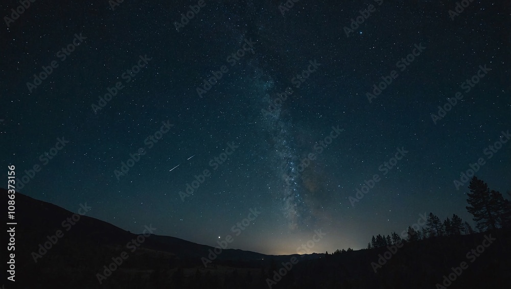 The night sky is lit by the moonlight