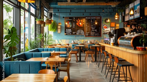 Wallpaper Mural Cafe vibes cozy coffee shop interior urban setting lifestyle image inviting environment contemporary viewpoint relaxation concept Torontodigital.ca