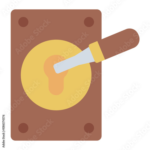 Lock picks tool flat icon for unlocking and locksmith tasks.