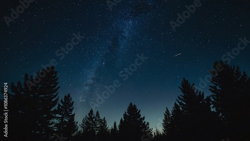The night sky is lit by the moonlight