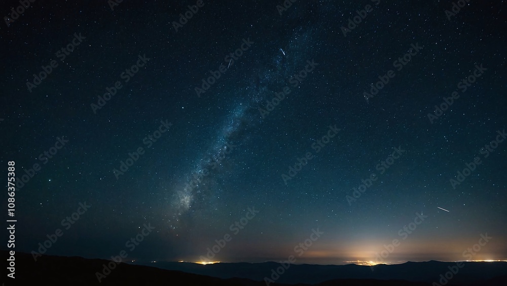 The night sky is lit by the moonlight The night sky is lit by the moonlight