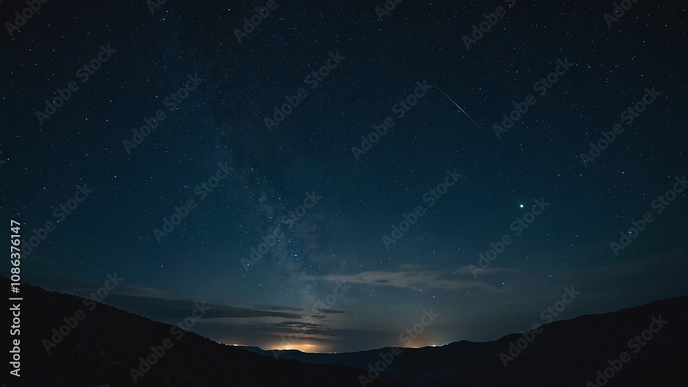 The night sky is lit by the moonlight The night sky is lit by the moonlight