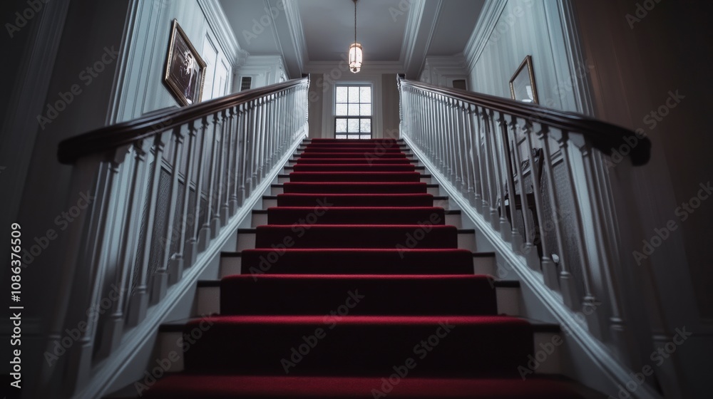 Elegant Staircase in Historic Hotel Interior Elegant Staircase in Historic Hotel Interior