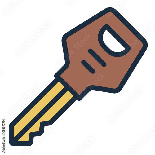 Key filled line icon symbolizing access, security, and unlocking.