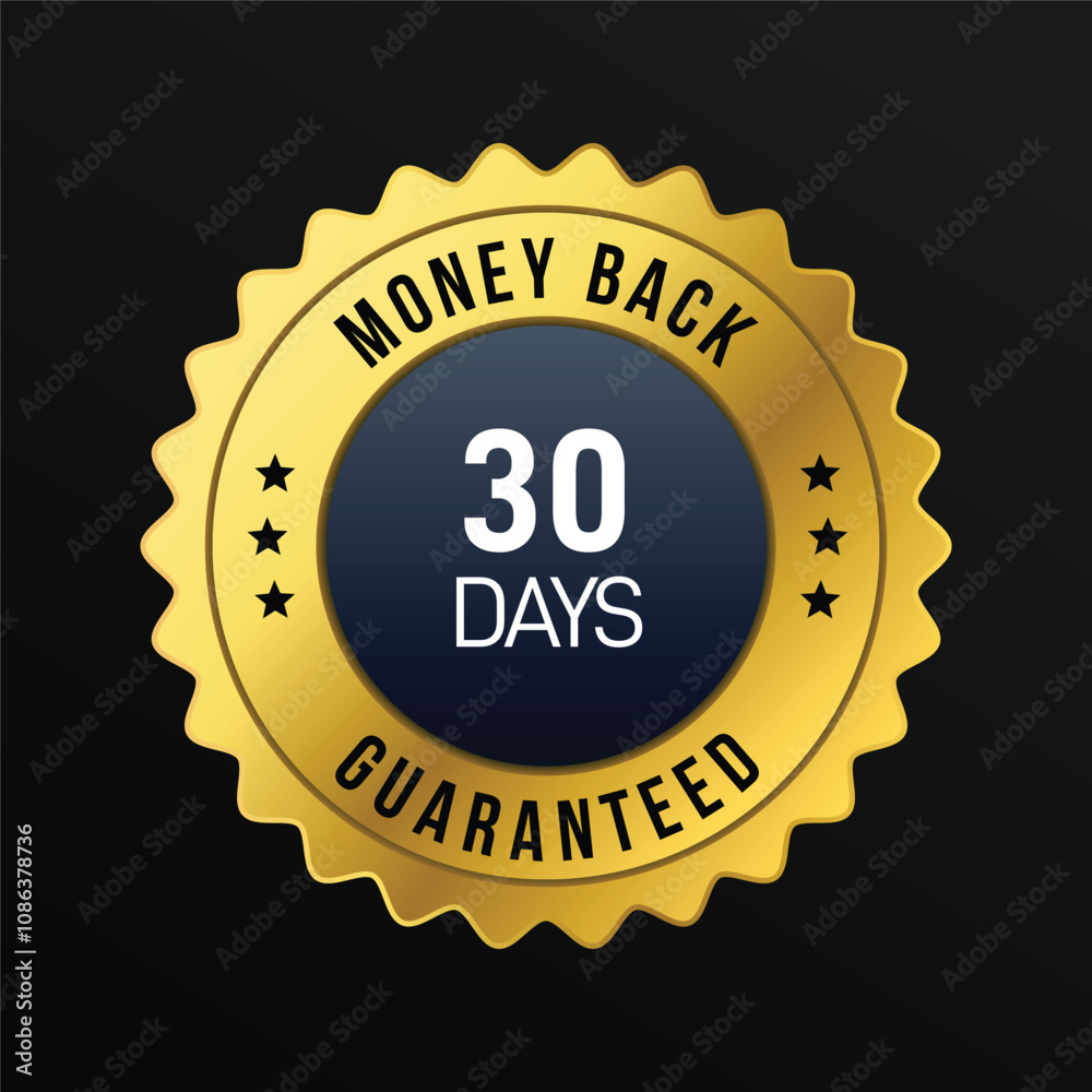 30 days money back guarantee golden design
30 days money back guarantee golden design