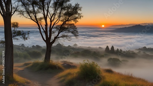 sunrise over the river