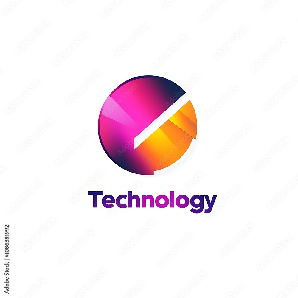 Technology Logo with Circuit Board Design Technology Logo with Circuit Board Design