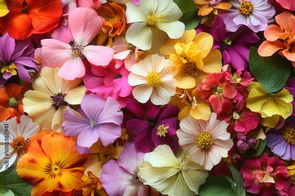 A vibrant and colorful collection of various flowers. A vibrant and colorful collection of various flowers.