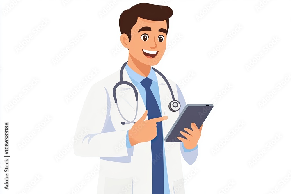 smiling doctor with clipboard smiling doctor with clipboard