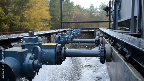 28. A close-up of a sludge dewatering polymer mixing system