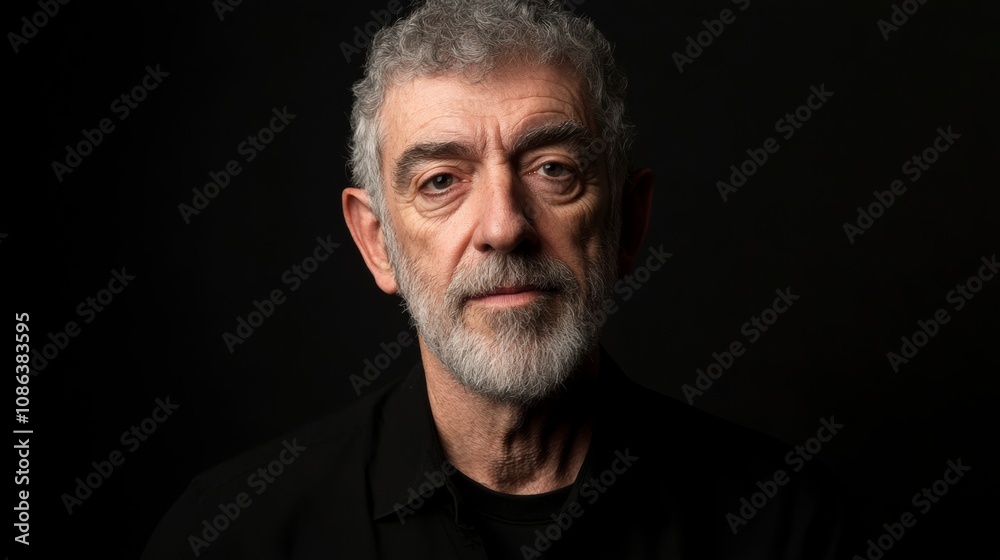 Thoughtful Man with Grey Hair and Wrinkles Thoughtful Man with Grey Hair and Wrinkles