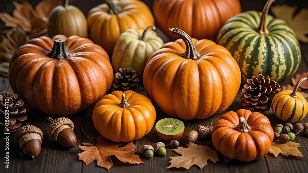 pumpkins and leaves happy thanksgiving pumpkins and leaves happy thanksgiving