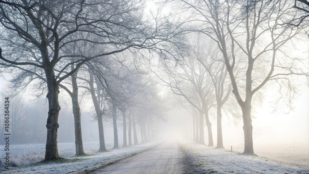 Obraz premium Ethereal misty atmosphere with white light blur, Abstract background, Celestial light
