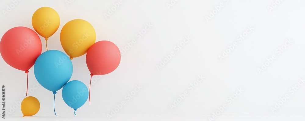 Colorful Balloons on White Background. Colorful Balloons on White Background.
