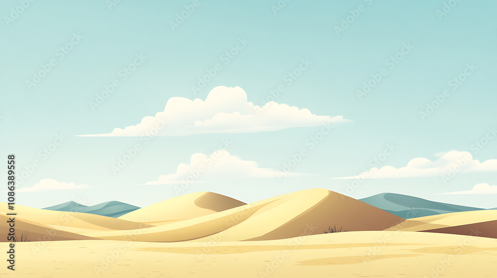 A minimalist landscape with gentle hills and a vast sky A minimalist landscape with gentle hills and a vast sky