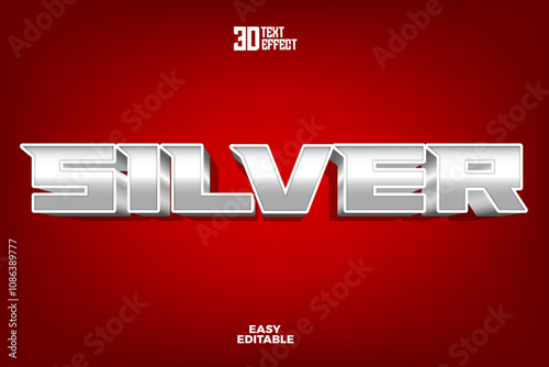 Editable text effect silver text style