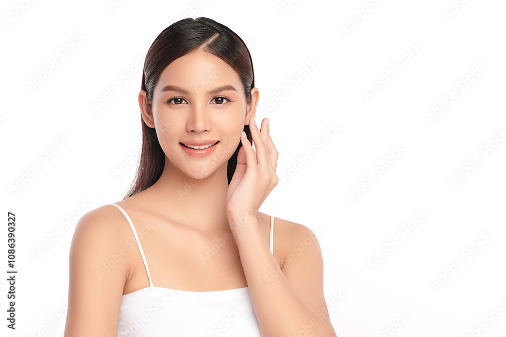 Beautiful young asian woman with clean fresh skin on white background, Face care, Facial treatment, Cosmetology, beauty and spa, Asian women portrait. Beautiful young asian woman with clean fresh skin on white background, Face care, Facial treatment, Cosmetology, beauty and spa, Asian women portrait.
