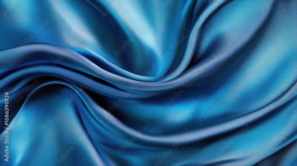 Obraz premium This stunning blue silk fabric showcases a smooth and flowing texture ideal for fashion and home decor projects