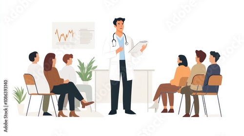 Doctor Giving Presentation to Patients