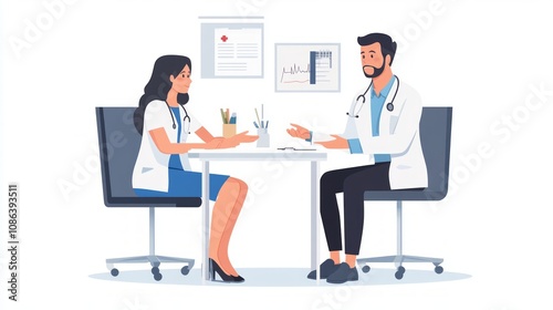 Doctor Consultation Scene Illustration