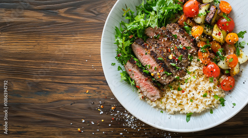 Steak and Veggie Rice Bowl:...