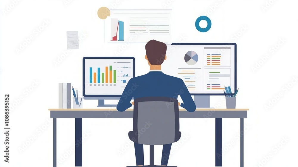 Business Professional Working on Data Analysis