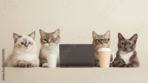 Cats in a Meeting: Four ado...