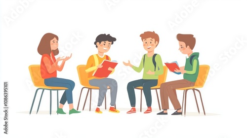 Group of Students Engaging in Discussion