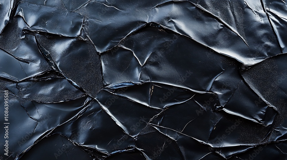 Obraz premium Crumpled Black Plastic