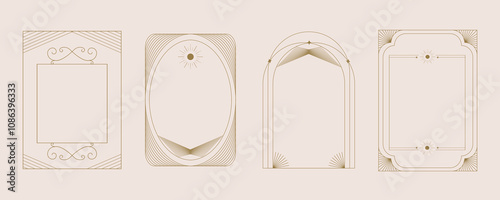 Vintage deco frame. Abstract decoration template for a4 vertical design