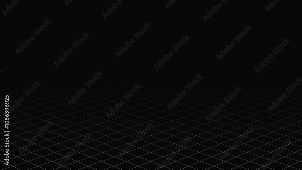 Grid Line Square Pattern Black Background 