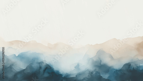 Abstract horizontal watercolor background. Hand drawn vector texture. Brush stroked painting pastel color watercolour