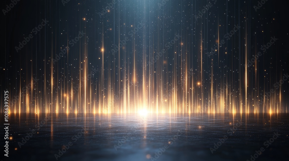 Dark background with glowing golden bokeh lights for festive, holiday, or luxury designs. Dark background with glowing golden bokeh lights for festive, holiday, or luxury designs.