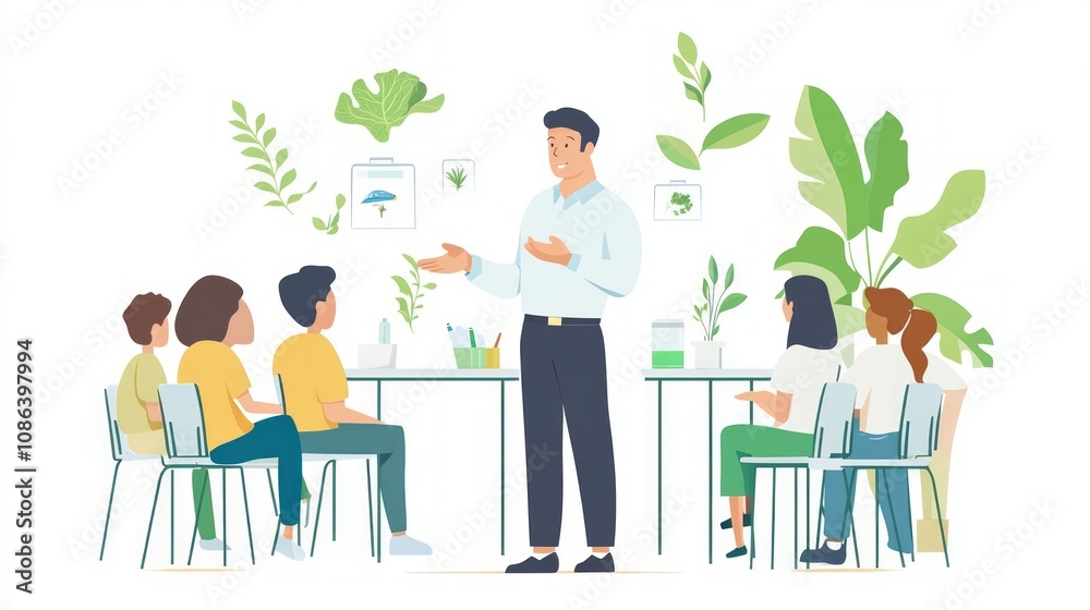 Educational Illustration of Science Class Educational Illustration of Science Class