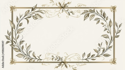 Ornate floral frame design suitable for invitations or decorative purposes.