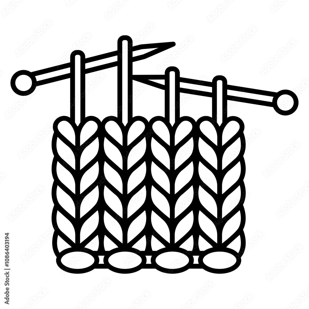 Knitting Line Icon Knitting Line Icon