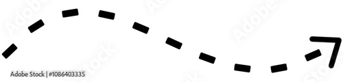 Black dashed arrow doodle line clipart. isolated on transparent background.