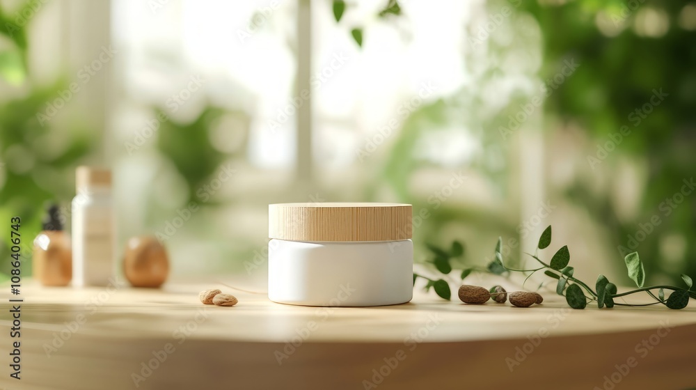Elegant Natural Skincare Products Display Elegant Natural Skincare Products Display