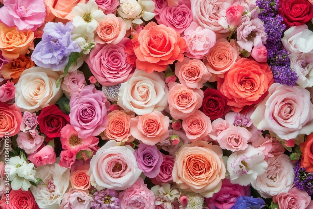 Colorful rose flower background. Colorful rose flower background.