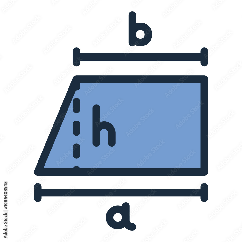 Trapezium math geometry filled line icon Trapezium math geometry filled line icon
